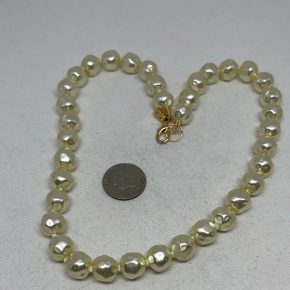 Christian Dior Cream Baroque Pearl Necklace